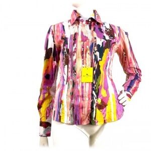 Etro Multicolor Abstract Sz 46 Button-Down Shirt